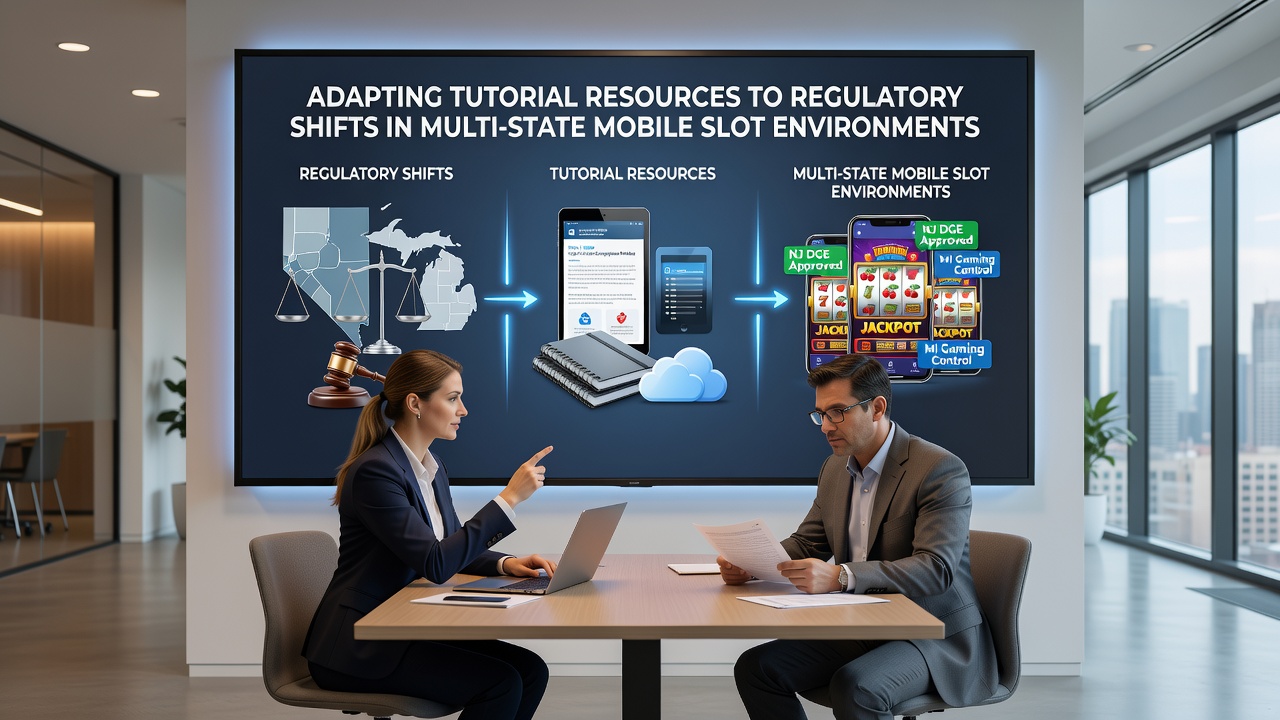 Developers reviewing updated slot tutorial content on multiple devices during regulatory transition