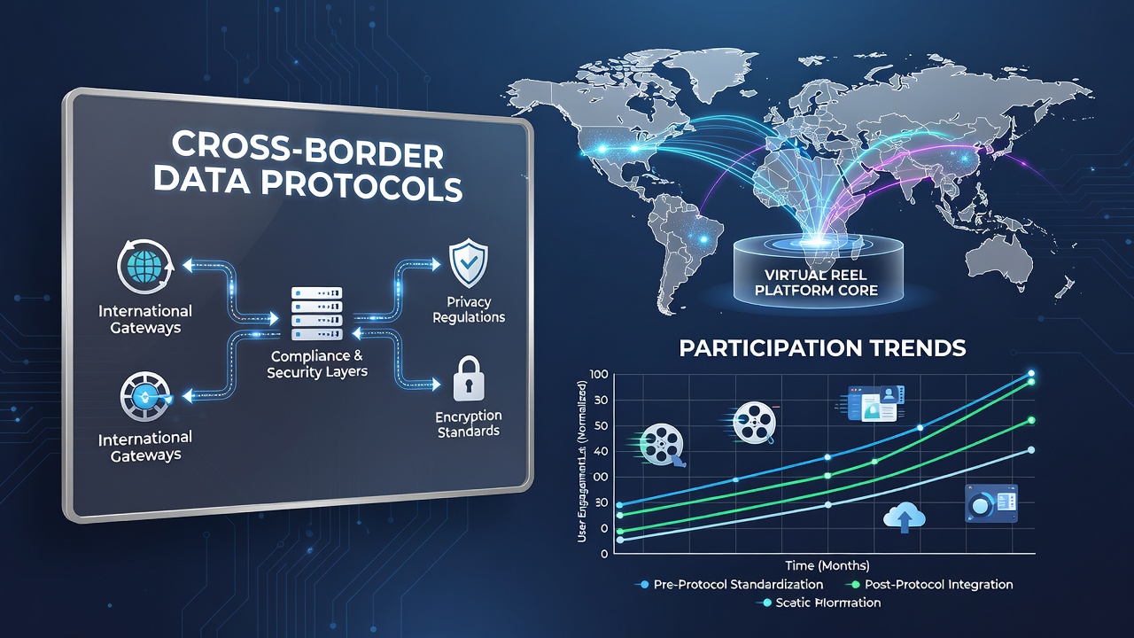 Virtual reel platform interface showing secure data transfer indicators
