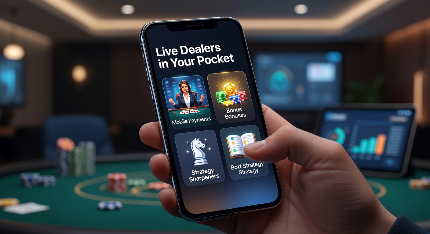 Mobile screen showing bonus offers for live dealer games alongside a payment confirmation and strategy chart overlay