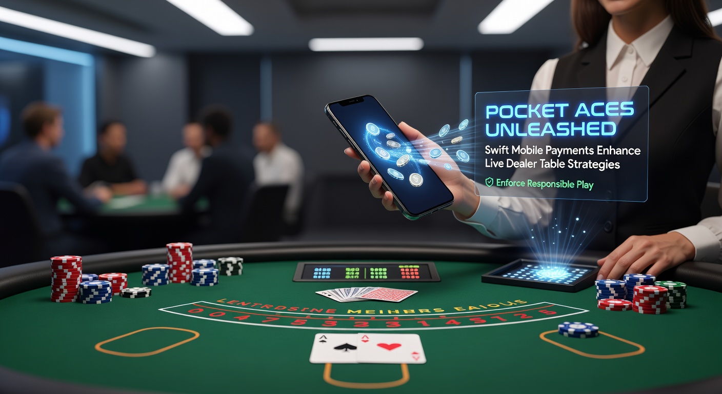 Smartphone displaying a live blackjack table with instant payment options overlaid, highlighting quick fund transfers during gameplay