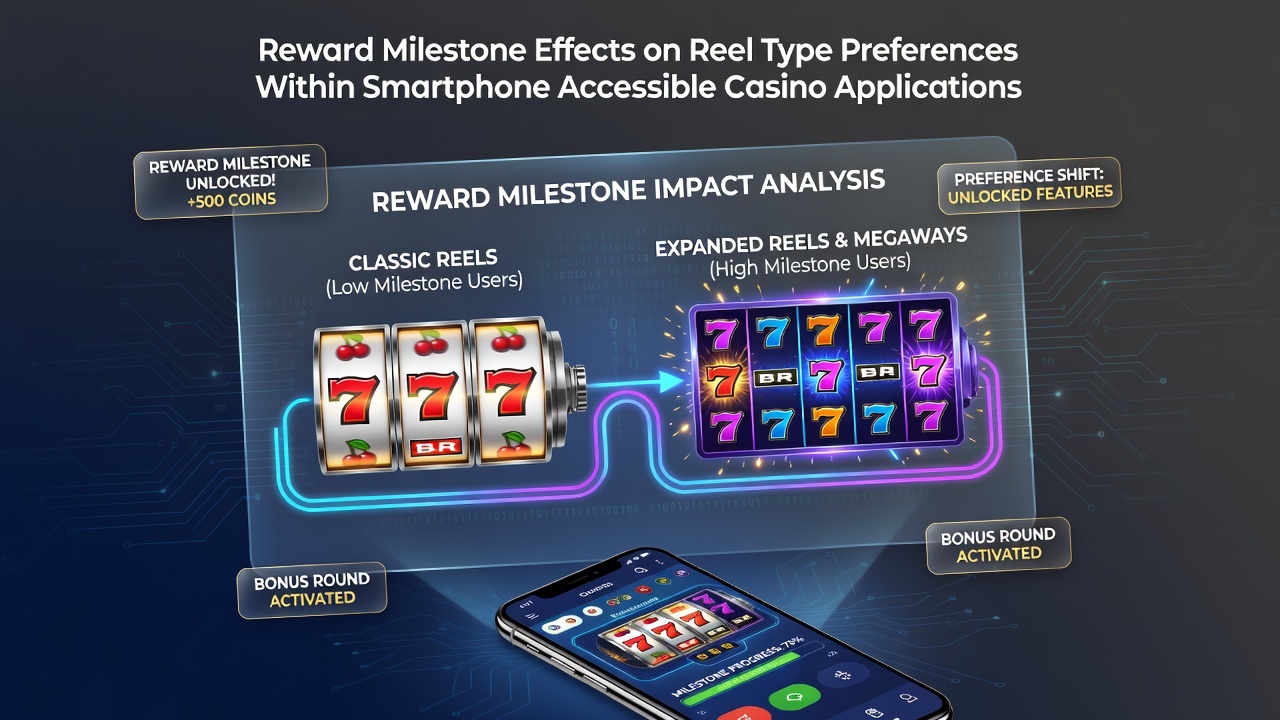 Smartphone screen displaying casino app reel options with milestone reward notifications overlaid