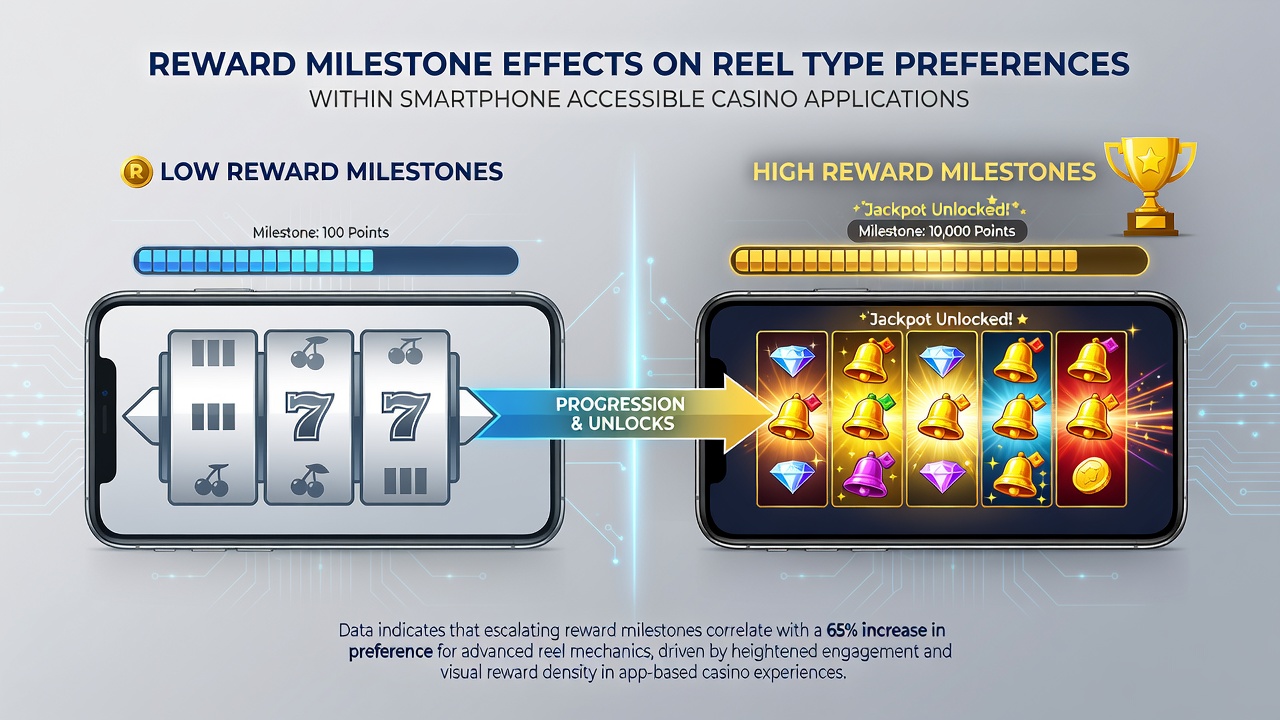 Graph and charts illustrating reel preference changes after milestone rewards in casino apps